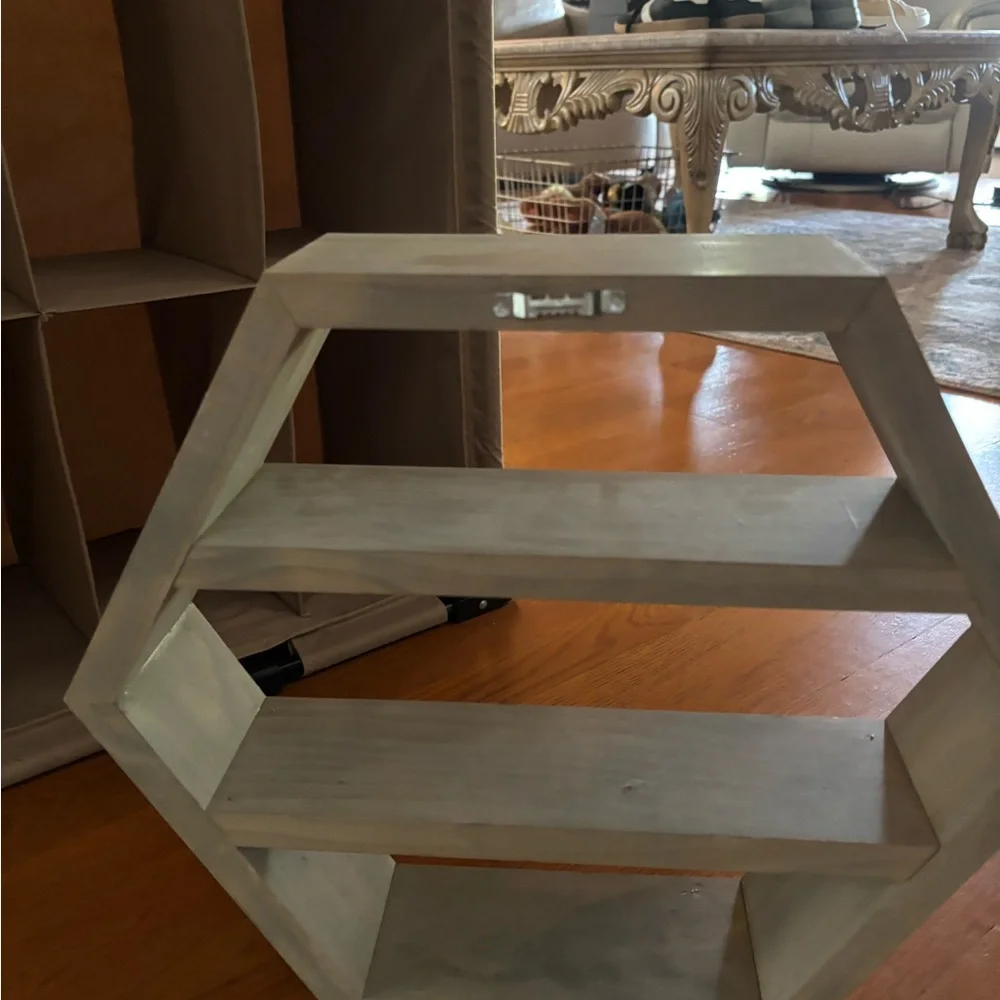 Hexagonal Gray Wall Shelf